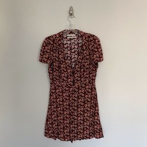 UO Floral Button-Down Mini Dress